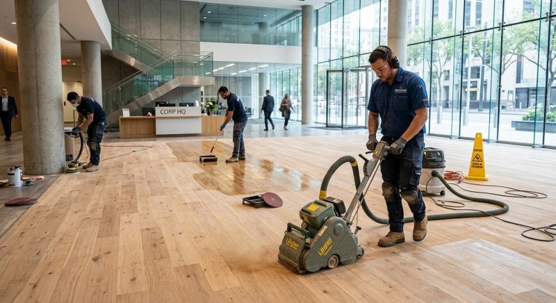 Our team working on Wood Floor Service projects in Roswell, GA