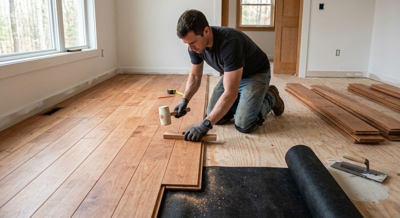 Cherry Floor Installation in Canton, GA
