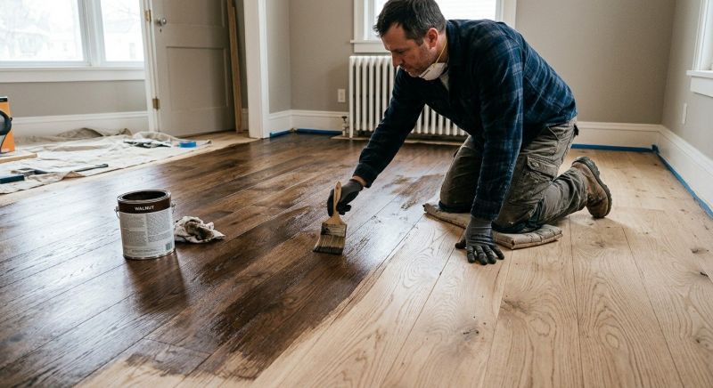 Walnut Floor Staining in Roswell, GA